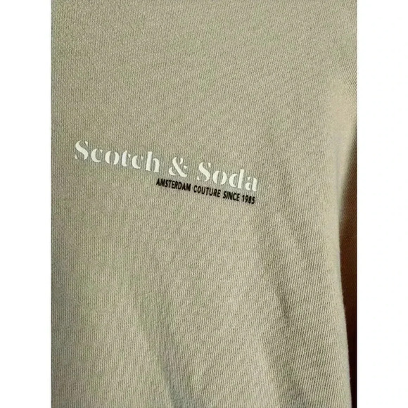 Scotch and Soda Unisex Organic Cotton Hoodie Yellow Medium, Campus, Fall, - Picture 7 of 8